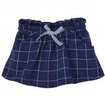 VERTBAUDET Falda para bebé niña de Felpa Estampada Azul Oscuro a Cuadros 3-6 Meses, 67CM