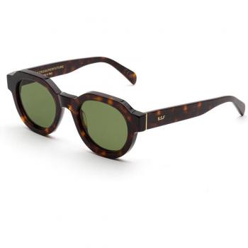 Retrosuperfuture Vostro Sunglasses 2x1 col. 3627 Unisex Round Havana, Brown, Size: 51 MM