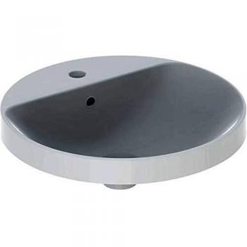 Lavabo encastrado Geberit VariForm redondo, 480mm, con agujero para grifo y desagüe