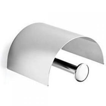 INDA - Accesorios de Baño, Serie One, Portarrollos con Tapa para Papel Higiénico en Latón Cromado, Dimensiones 14 x 13,2 x 8,4 cm