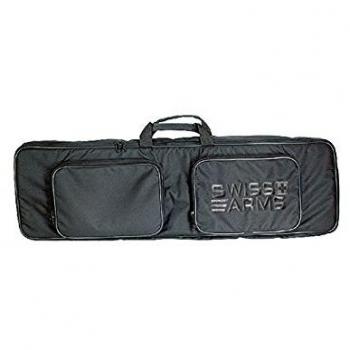 Swiss Arms 202628 - Funda para Armas de Airsoft con 2 compartimientos externos, 120 x 30 x 8 cm, Color Negro
