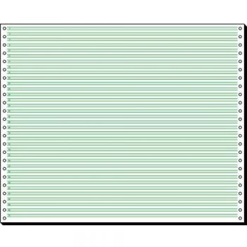 Papel de ordenador sin fin Sigel 12371, A3 (297x420 mm), 375 mm x 12 (horizontal), 60 g/m², con líneas verdes, paquete de 2000 hojas