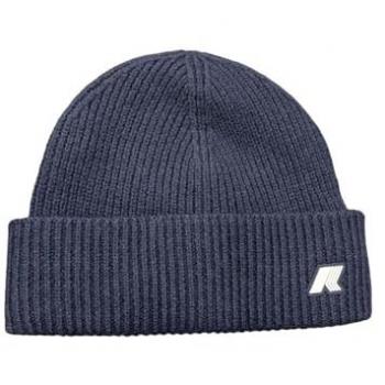 K-Way Brice Cardigan Stitch Wool Beanie - Blue, One Size, Stylish Unisex Hat