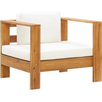 Cream Acacia Wood Garden Chair with Cushion