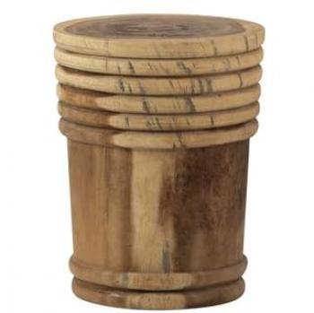 Mesa Auxiliar Elegante de Madera Suar Natural 35x35x45 cm