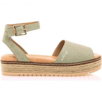Sandalia Mustang Amelie verde con plataforma de 5cm