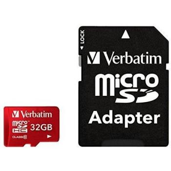 Verbatim 947957 - Memoria micro SDHC de 32 GB, color rojo