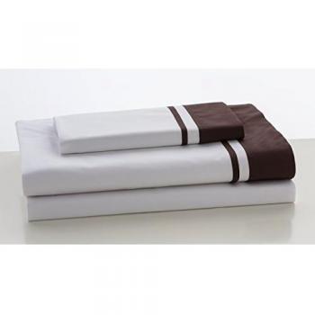 ESTELA - Juego de sábanas Lisos Marbella Color Chocolate - Cama de 160 cm