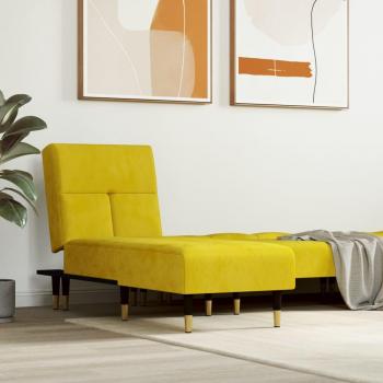Sofá diván de terciopelo amarillo vidaXL