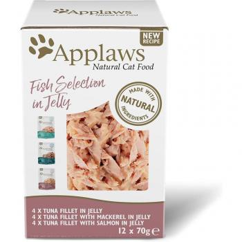 Applaws Cat Pouch in Jelly Mixed Selection Fish Varieties for Cats 12 x 70g Pack