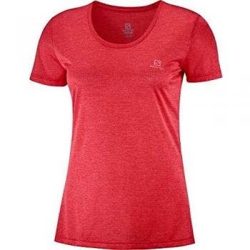 SALOMON Agile SS tee Camiseta De Manga Corta, Mujer, Cayenne/Heather, XS