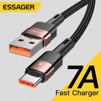 Cable USB Tipo C Essager 7A para carga rápida de 66W, cargador y cable de datos para Realme, Huawei P30 Pro, Samsung, Oneplus y Poco F3