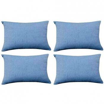 Deconovo Funda para cojin Protectora 4 Piezas 30x50cm Azul