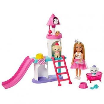 Conjunto de Juego y Muñeca Barbie Chelsea Aventura Princesa con Centro de Mascotas y Accesorios