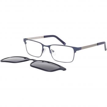 Gafas Recetadas Clip-On Rectangulares Metálicas Azules para Hombre - Gafas Anti-Azules - SmartBuy Collection