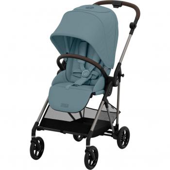Cochecito Cybex Melio - Ligero, plegable, con asiento reversible, arnés de 5 puntos, capota extensible UPF50+, suspensión en las cuatro ruedas, adecuado desde el nacimiento hasta los 22 kg