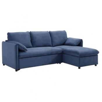 Sofá Cama Rinconero Reversible de Tela Azul ALPARETO