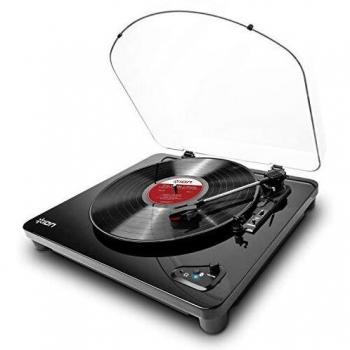 ION Audio Air LP Black - Tocadiscos de vinilo Bluetooth - reproducción inalámbrica y conversión de discos de 3 velocidades - 33 1/3, 45 y 78 RPM, Acabado Negro