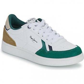 Pepe Jeans - Zapatillas deportivas de niño con detalles en ante, modelo Player Classic Blanco