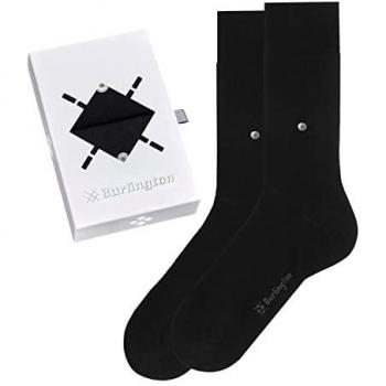 Calcetines para Hombre Burlington, Paquete de 2 - Caja de Regalo Básica, Talla Única, Algodón Liso
