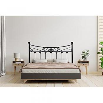 Cabecero de Forja Modelo Coin Negro para Cama de 105 cm - Fabricado en España