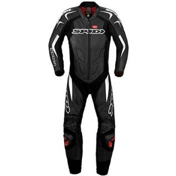 SPIDI Traje de Piel para Moto Supersport Wind Pro, Negro/Blanco, 60
