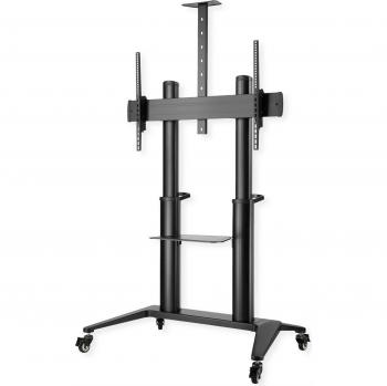 Carro móvil para TV LCD/LED ultra grande, soporte de 70 a 120, capacidad hasta 140 kg, altura ajustable de 103 a 163 cm, color negro