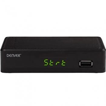 Receptor TDT Denver DTB-145. Decodificador Digital terrestre DVB-T2 H.265. Alta definición. Mando a Distancia. Conexiones: HMDI, ethernet LAN, USB, euroconector