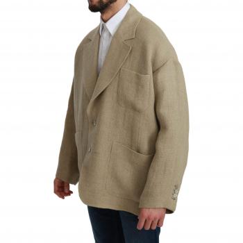 Dolce & Gabbana Beige Jute Blazer Coat IT48 | L, Male, Size M, Oversize