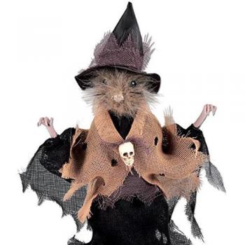 Disfrazzes - Rata disfrazada de bruja de 24 cm para halloween