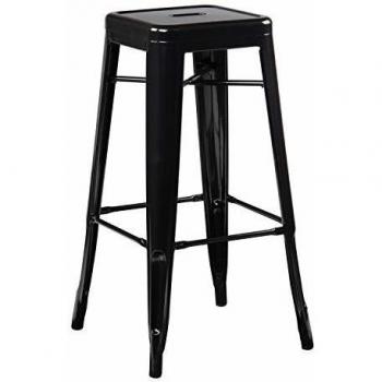 Pack de 4 Taburetes Altos (76 cm) Estilo Industrial para Comedor, Cocina y Bar