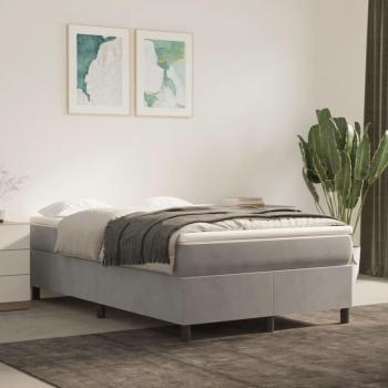 Estructura de cama box spring terciopelo gris claro 120x200 cm Vidaxl