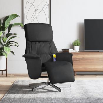 Sillón reclinable de masaje con reposapiés tela disponible en colores Gris claro, Gris oscuro y Negro