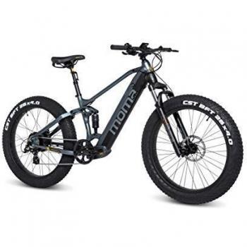 Moma Bikes E-MTB, FATBIKE 26 pulgadas PRO, Equipped Full SHIMANO, Frenos de disco hidráulicos, Batería Litio integrada y extraíble 48V 13Ah, Gris