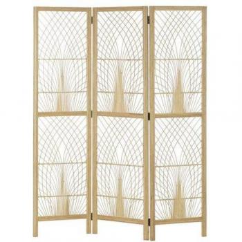 Biombo Decorativo de Metal y Bambú con Diseño Exclusivo DKD Home Decor