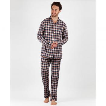 Pijama Mountain Check para Hombre en Gris Oscuro y Multicolor