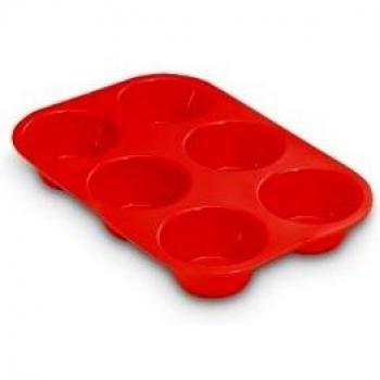 Guardini, Juliette, Molde para 6 Muffins 16,5x25cm. Material: Silicona, Color Rojo.