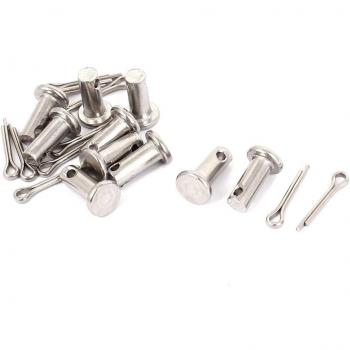 sourcing map M5 X 12 mm Cabeza Plana 304 Horquillas De Acero Inoxidable Sujetador Tono Plateado 10 Conjunto