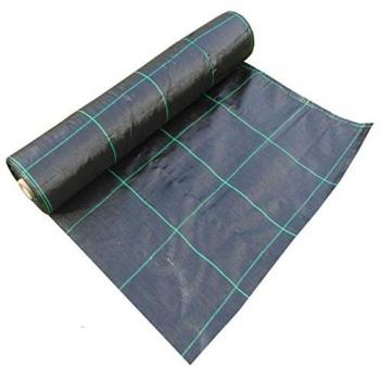 Malla Antihierba 2x100 m - Tela de Polietileno Alta Densidad, 90 g/m2, Cuadros 33x33 cm, Color Negro