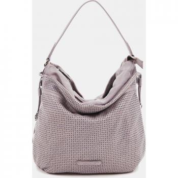 Abbacino - Bolso de hombro tipo hobo de piel troquelada en malva