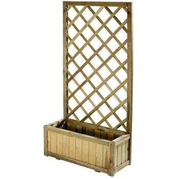 Jardinera con rejilla autoclavada 75x30x140 cm para decoración de jardín