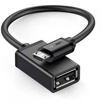 Adaptador OTG Micro USB UGREEN US133 - Cable de 0.10 m, USB 2.0, Compatible con Samsung, Huawei y Sony, Color Negro