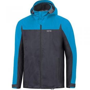 GORE WEAR R3 Gore-Tex Active Chaqueta con Capucha, Hombre, Negro/Cian dinámico, XL