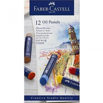 Faber-Castell 127012 - Estuche de cartón con 12 pasteles de aceite, multicolor