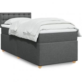 Cama Box Spring con Colchón Tela Gris Oscuro 80x200 cm vidaXL