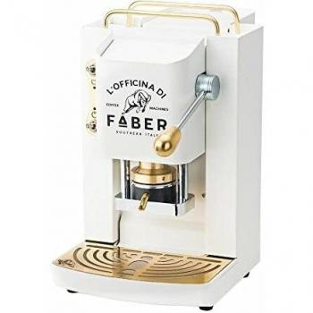 Máquina de café Faber Pro Deluxe a Cialde 44mm, Potencia 500W, 15 Bar, Capacidad 1.3L, Color Blanco Pure White con Acabados en Latón