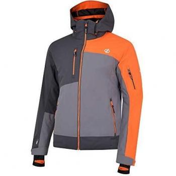 Dare 2b Travail Pro Waterproof & Breathable High Loft Insulated Ski & Snowboard Jacket with Detachable Hood and Snowskirt Chaquetas aislantes Impermeables, Hombre, Aluminio/Gris ébano, M
