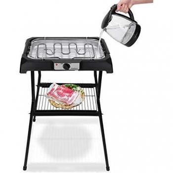 Aigostar Lava Pro - Barbacoa eléctrica con patas, Grill, 2000W, bandeja recoge grasa extraíble, uso con agua: evita los humos, uso en exteriores e interiores, superficie antiadherente, termostato.