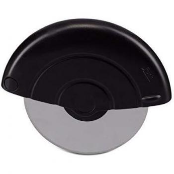 Cortapizzas Profesional de Acero Inoxidable, Rueda de 10 cm, Apto para Lavavajillas, Color Negro - Relaxdays