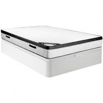 Conjunto 140 x 190 cm somier canapé blanco + colchón de espuma de 30 cm - SOLAK de YSMÉE